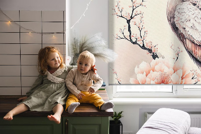 Store intérieur Héron en fleurs