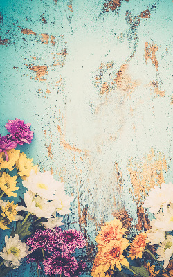 Store enrouleur Fleurs sur fond bleu