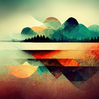 Store enrouleur Montagnes abstraites