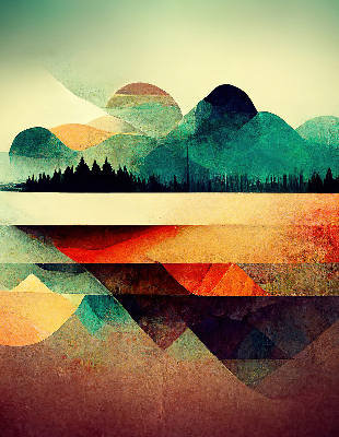 Store enrouleur Montagnes abstraites