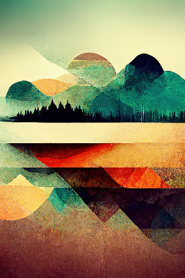 Store enrouleur Montagnes abstraites