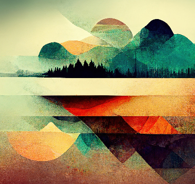 Store enrouleur Montagnes abstraites