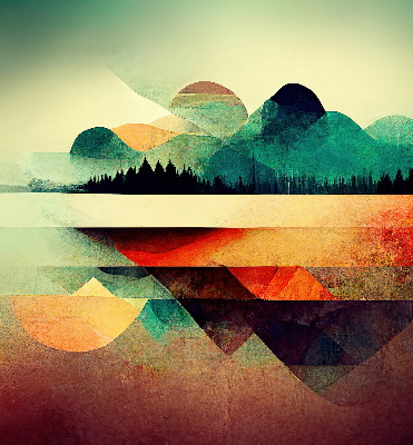 Store enrouleur Montagnes abstraites