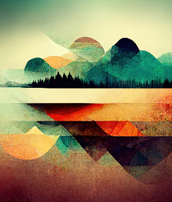 Store enrouleur Montagnes abstraites