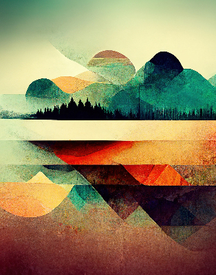 Store enrouleur Montagnes abstraites