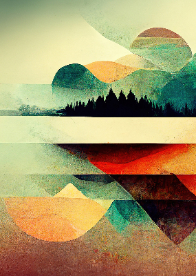 Store enrouleur Montagnes abstraites