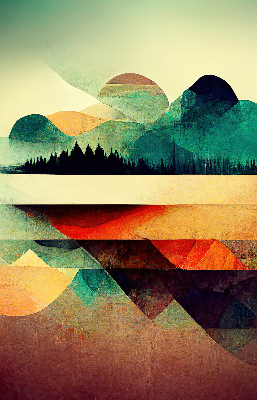 Store enrouleur Montagnes abstraites