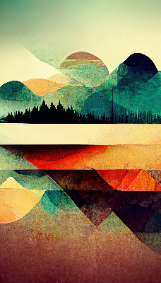 Store enrouleur Montagnes abstraites