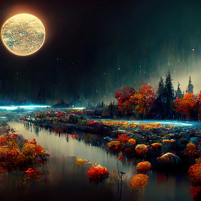 Store enrouleur Rivière au clair de lune