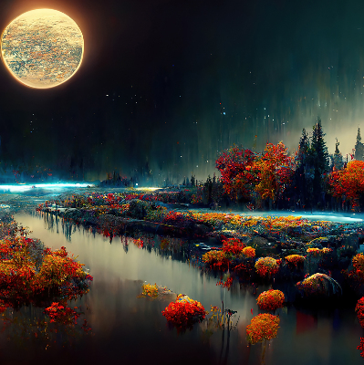 Store enrouleur Rivière au clair de lune