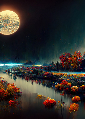 Store enrouleur Rivière au clair de lune