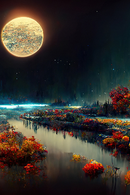 Store enrouleur Rivière au clair de lune