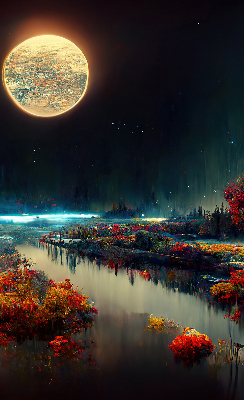 Store enrouleur Rivière au clair de lune