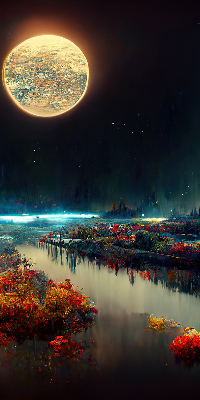 Store enrouleur Rivière au clair de lune