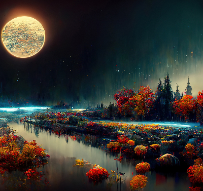 Store enrouleur Rivière au clair de lune