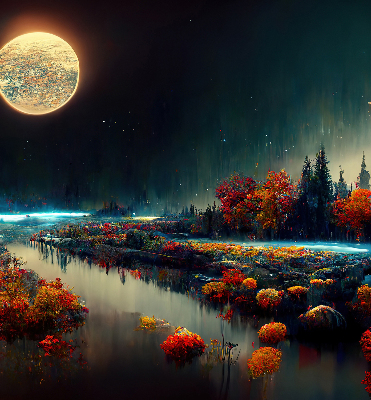 Store enrouleur Rivière au clair de lune