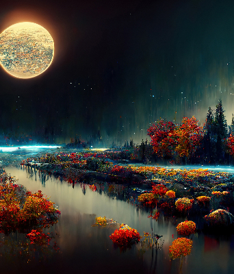 Store enrouleur Rivière au clair de lune