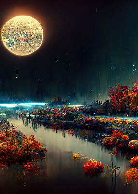 Store enrouleur Rivière au clair de lune