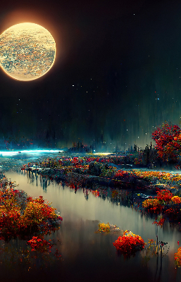 Store enrouleur Rivière au clair de lune