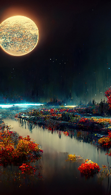 Store enrouleur Rivière au clair de lune