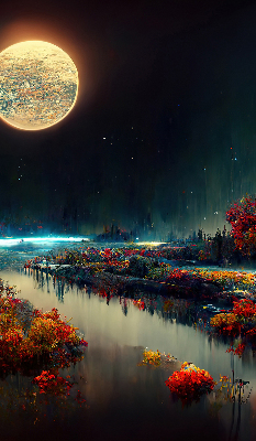 Store enrouleur Rivière au clair de lune