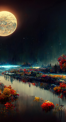 Store enrouleur Rivière au clair de lune