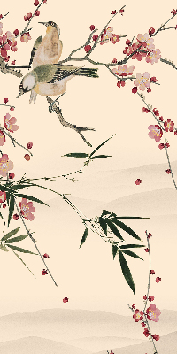 Store enrouleur Fleur de cerisier et oiseau