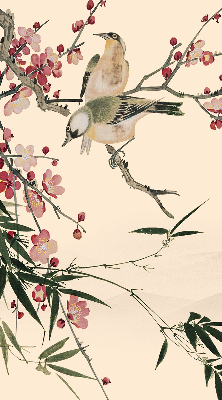 Store enrouleur Fleur de cerisier et oiseau