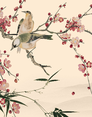 Store enrouleur Fleur de cerisier et oiseau