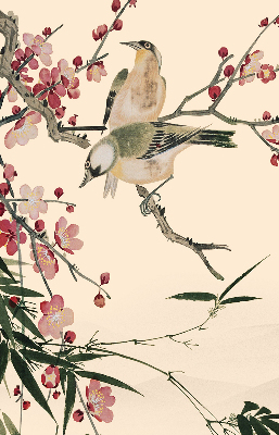 Store enrouleur Fleur de cerisier et oiseau