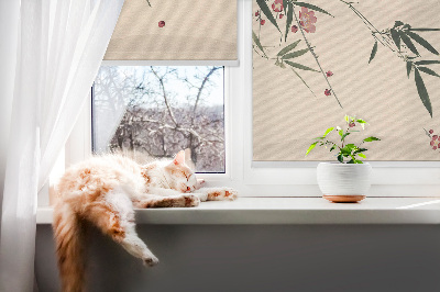 Store enrouleur Fleur de cerisier et oiseau