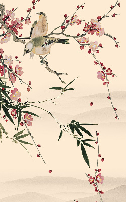 Store enrouleur Fleur de cerisier et oiseau