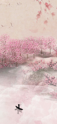 Store intérieur Jardin de cerisiers en fleurs