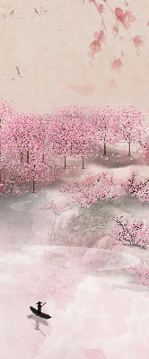 Store intérieur Jardin de cerisiers en fleurs