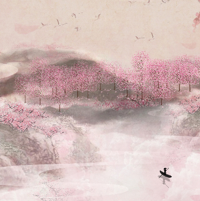 Store intérieur Jardin de cerisiers en fleurs