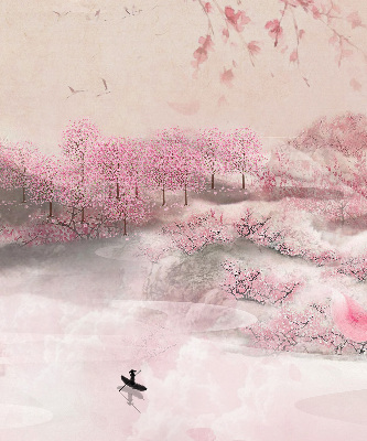 Store intérieur Jardin de cerisiers en fleurs