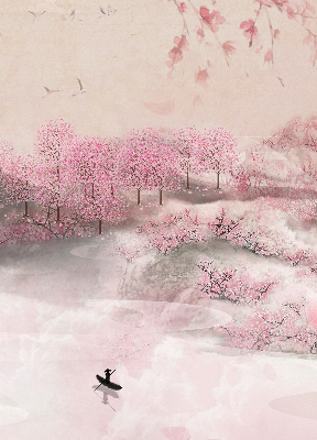 Store intérieur Jardin de cerisiers en fleurs