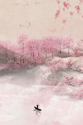 Store intérieur Jardin de cerisiers en fleurs