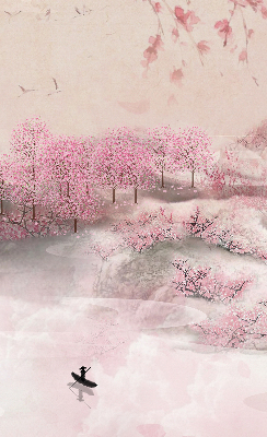 Store intérieur Jardin de cerisiers en fleurs