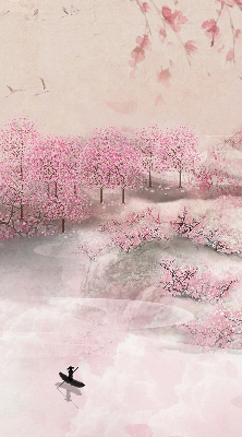 Store intérieur Jardin de cerisiers en fleurs