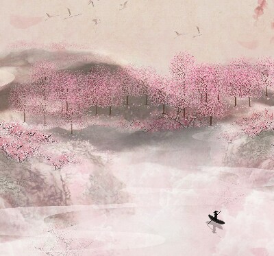 Store intérieur Jardin de cerisiers en fleurs