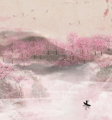 Store intérieur Jardin de cerisiers en fleurs