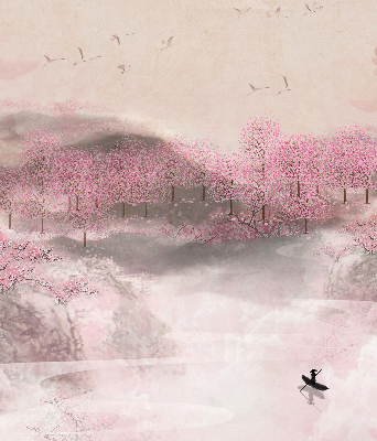 Store intérieur Jardin de cerisiers en fleurs