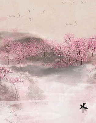 Store intérieur Jardin de cerisiers en fleurs