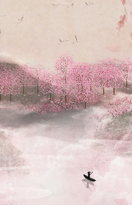 Store intérieur Jardin de cerisiers en fleurs