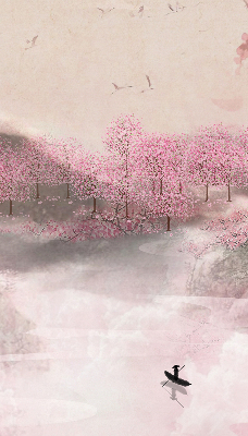 Store intérieur Jardin de cerisiers en fleurs