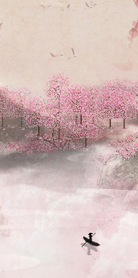 Store intérieur Jardin de cerisiers en fleurs