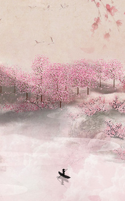 Store intérieur Jardin de cerisiers en fleurs