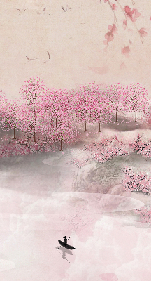 Store intérieur Jardin de cerisiers en fleurs