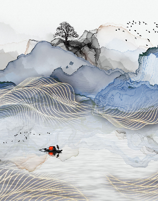 Store enrouleur Montagnes floues